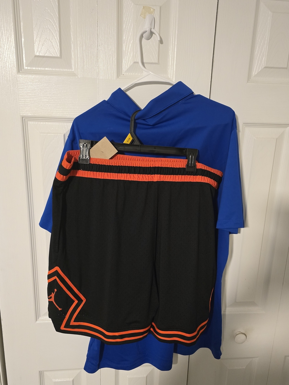 Nike Blue Polo with Black & Orange Jordan Shorts Bundle Matching Set